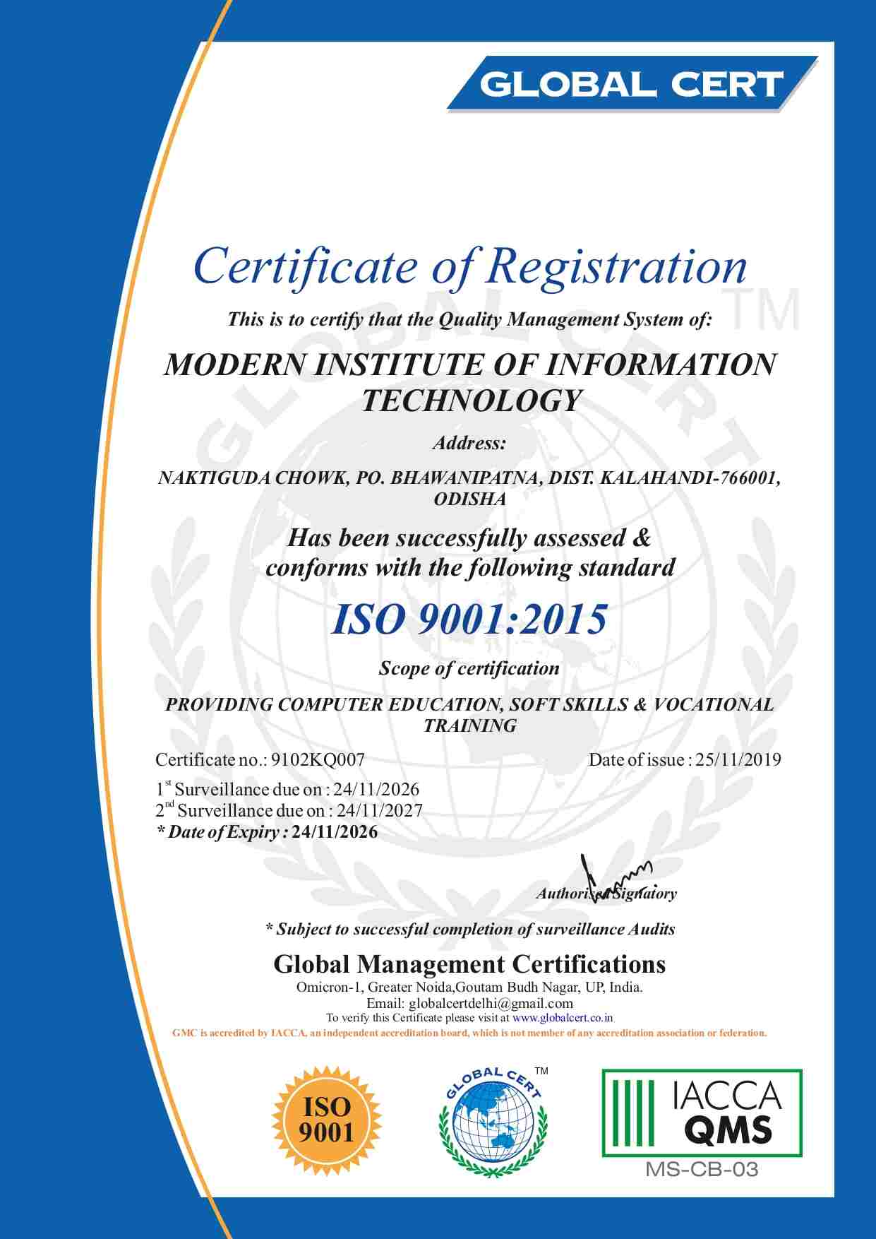Tally Certification